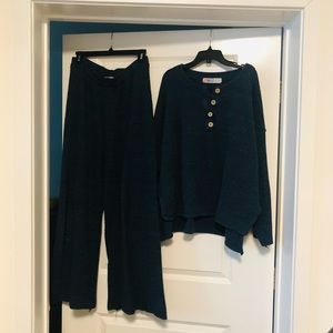 Free people hailee sweater set blue / navy M